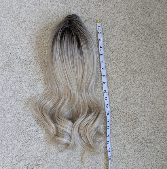 HAIRCUBE Human Hair Wig Lace Front, Rooted Creamy Light Blonde, 18" - Picture 13 of 15